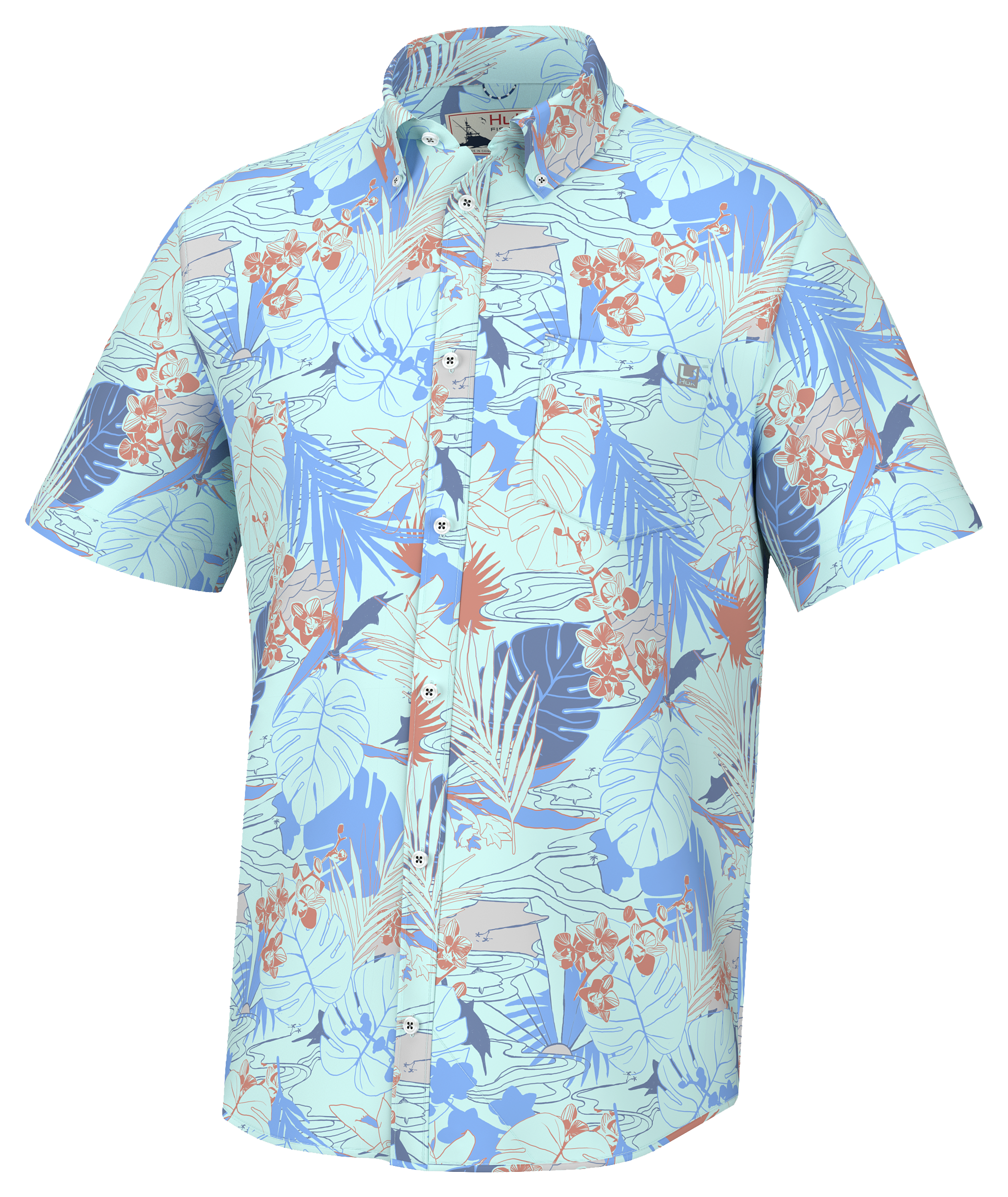 Huk Kona Radical Botanical Short-Sleeve Shirt for Men | Bass Pro Shops